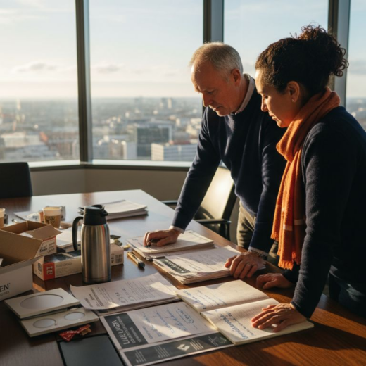 Facility managers reviewing bulk lighting specs