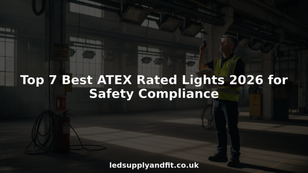 Safety officer inspecting ATEX rated LED lights