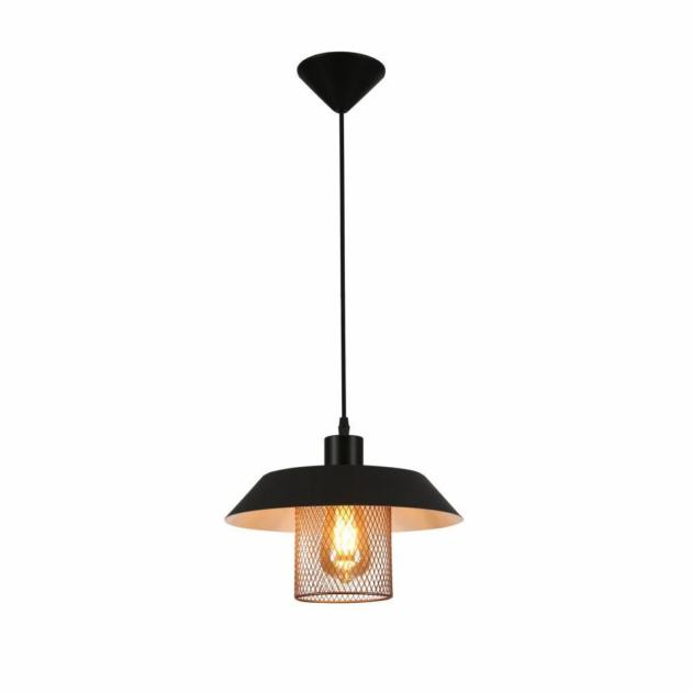 Black Flat Top Mesh LED Pendant Light | 2 Sizes
