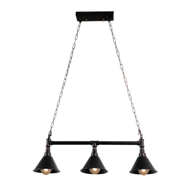Black Funnel Island Ceiling LED Chandelier | Ideal For Pool & Snooker Tables