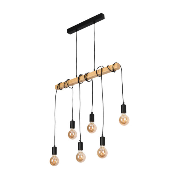 Bamboo Beam LED Linear Pendant Light | 6 or 8 Bulb Options