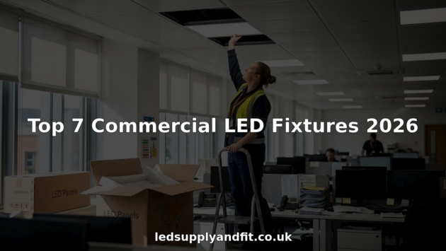 Manager installing LED panel in office ceiling