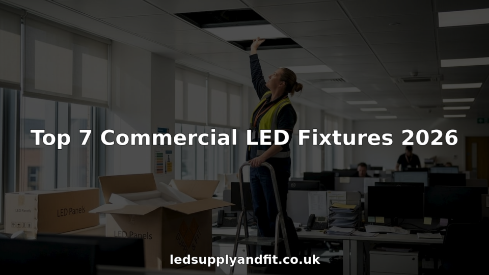 Manager installing LED panel in office ceiling