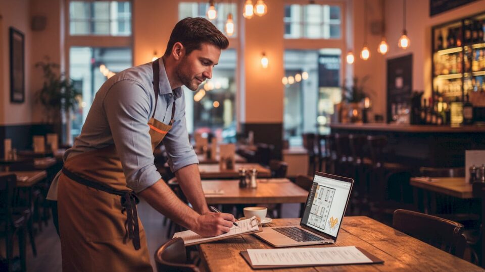 Manager planning restaurant lighting workflow