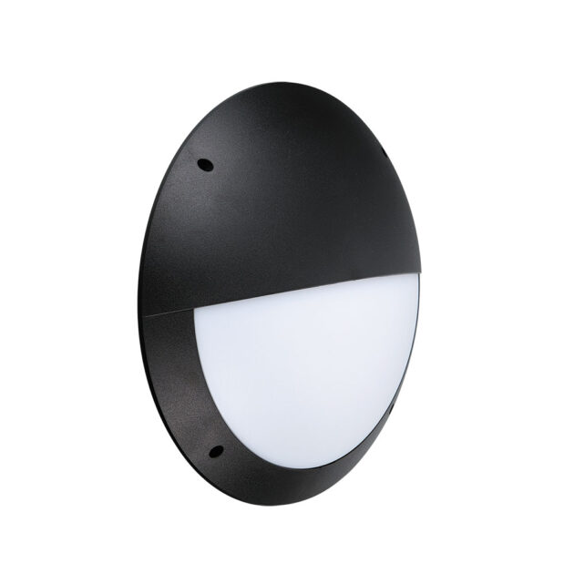 12w Round LED Bulkhead With Eyelid | Black or White Eyelid