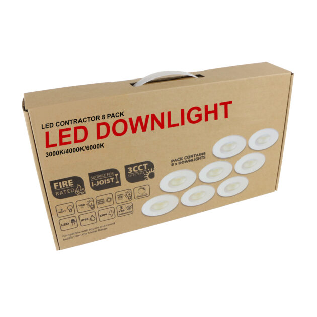 LED 6W Fire Rated Downlight | 3CCT | Contractors Pack Of 8