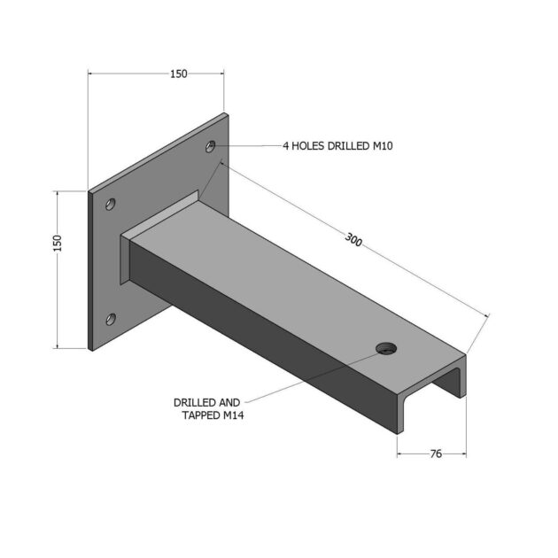 Single Flood Light Wall Bracket
