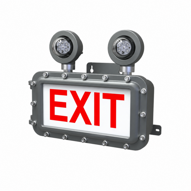 Atex Zone 1 ,2 ,21 & 22 - Explosion Proof LED Twin Spot With Recessed Emergency Sign | Flameproof | 6W