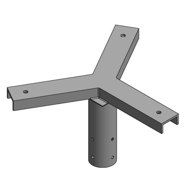 Triple Y Flood Light Bracket for Lamp Post/Lighting Column | Fits 76mm Column