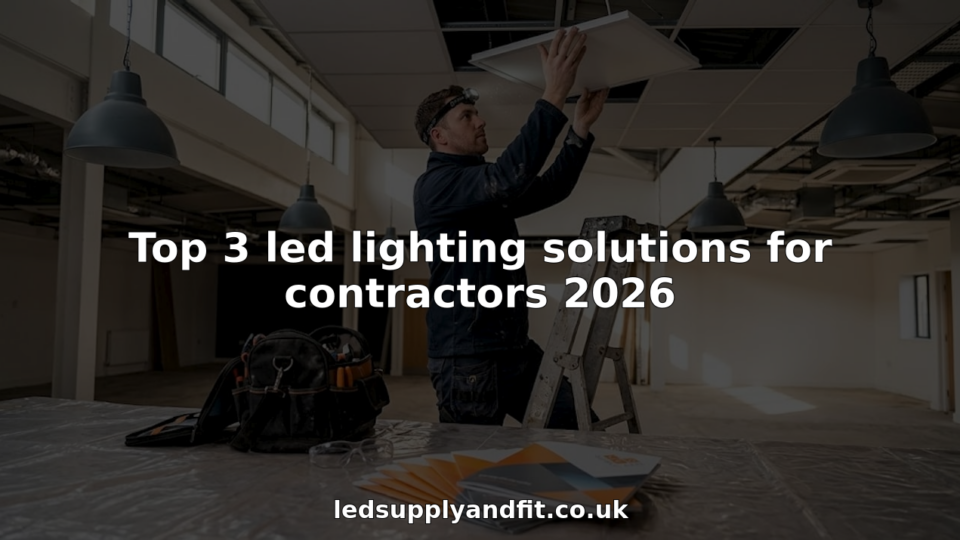Contractor installing LED ceiling panel in workplace