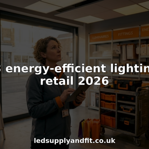 Store manager checks energy-efficient lighting setup