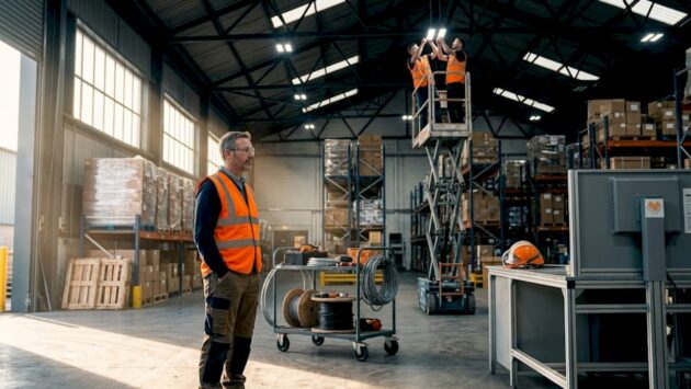 Warehouse manager with LED lighting install
