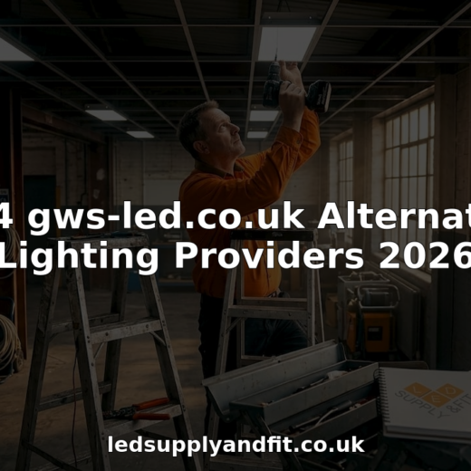Technician installing LED panel lights in warehouse ceiling