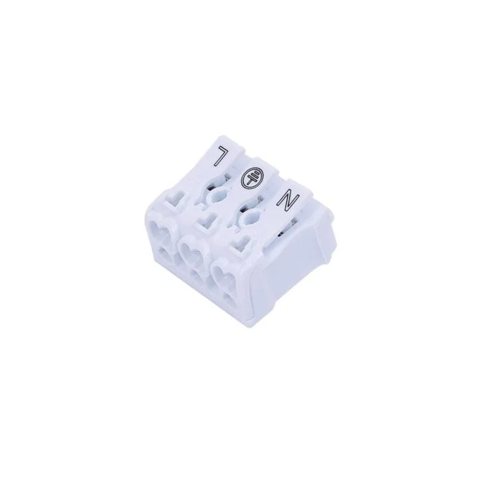 Push Wire Connector | 3 Poles | 25A | Box of 50