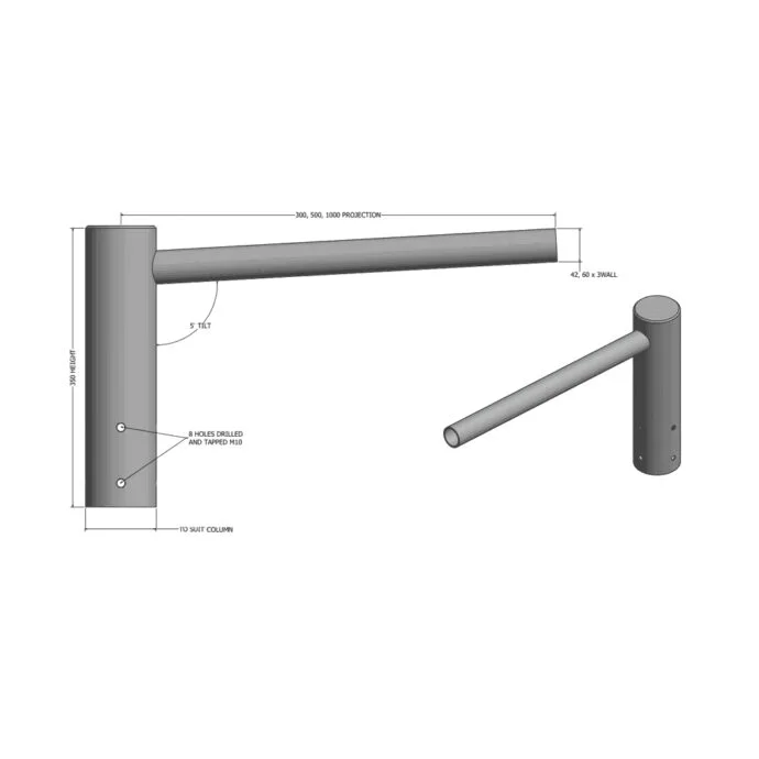 Single Side Entry Bracket - EcoMode LED Street Light with Samsung chip 50/60mm projection